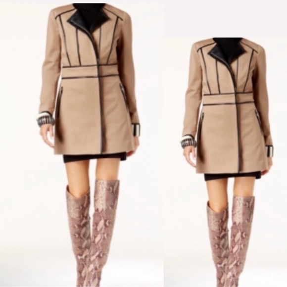 INC International Concepts Jackets & Blazers - 🌻INC Faux-Leather-Trim Jacket